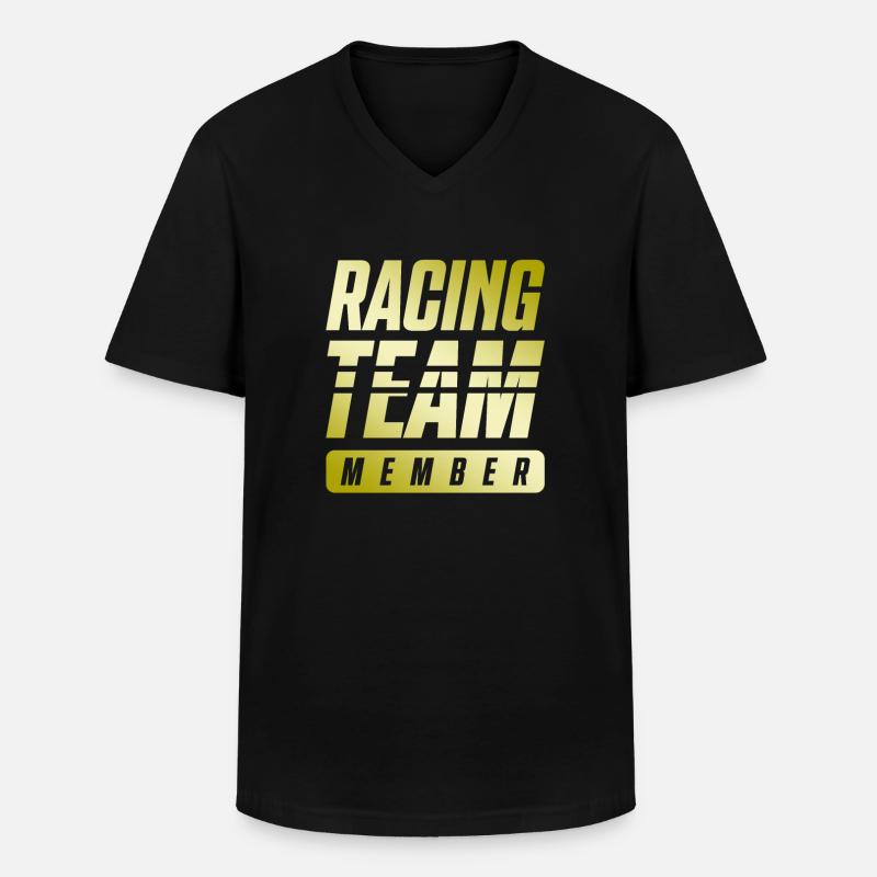 Racing Team - Männer-T-Shirt mit V-Ausschnitt - Schwarz