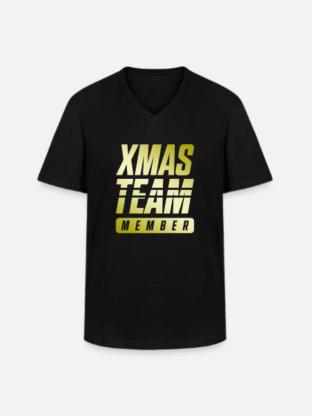 Xmas Team - Men's V-Neck T-Shirt - black