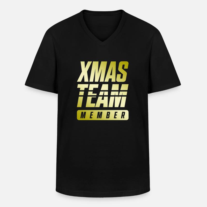 Xmas Team - Männer-T-Shirt mit V-Ausschnitt - Schwarz