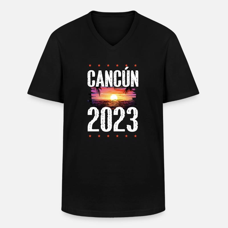 Cancun 2023 - Männer-T-Shirt mit V-Ausschnitt - Schwarz