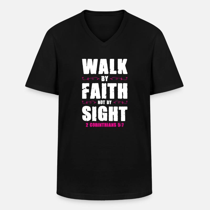 bibel vertrauen - Männer-T-Shirt mit V-Ausschnitt - Schwarz