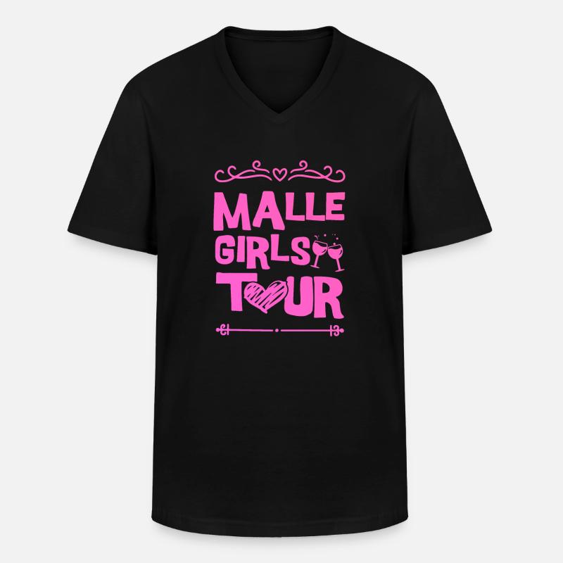 Malle Party Team - Men's V-Neck T-Shirt - black