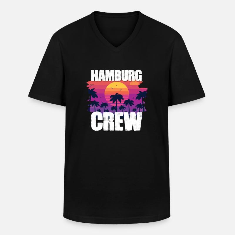 Hamburg Urlaub - Männer-T-Shirt mit V-Ausschnitt - Schwarz