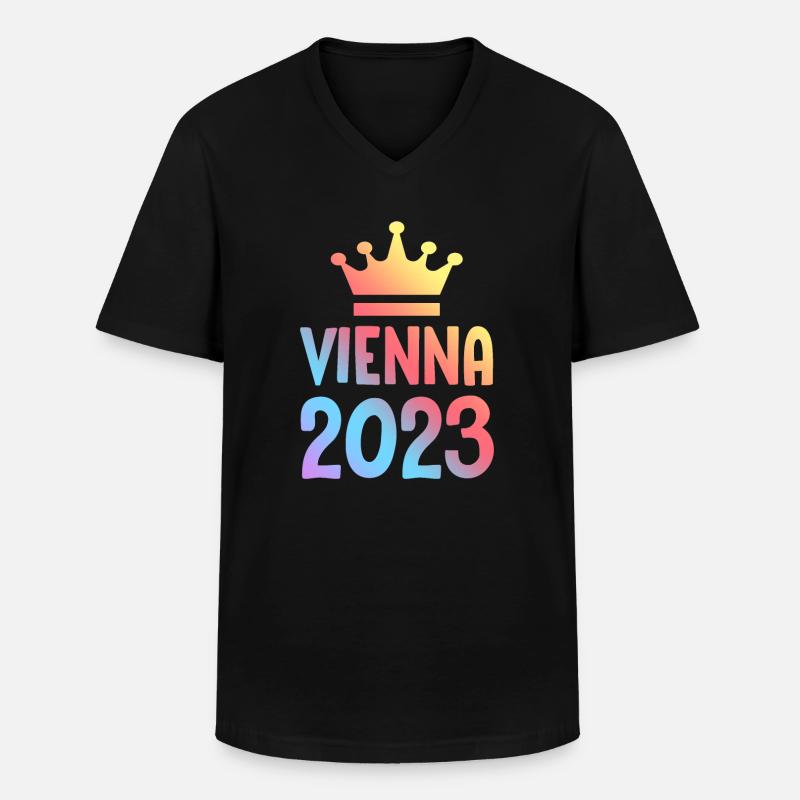 Vienna 2023 Wien Krone - Männer-T-Shirt mit V-Ausschnitt - Schwarz