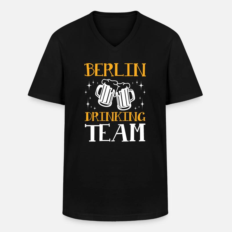 Berlin Drinking Team - Männer-T-Shirt mit V-Ausschnitt - Schwarz