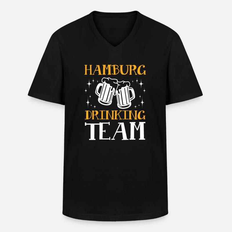 Hamburg Drinking Team - Männer-T-Shirt mit V-Ausschnitt - Schwarz