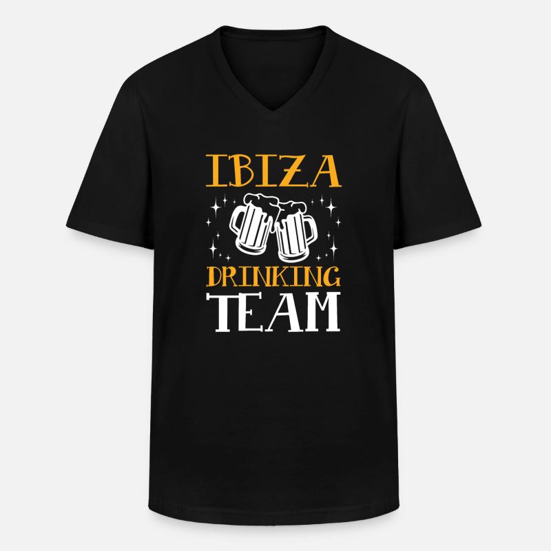 Ibiza Drinking Team - Männer-T-Shirt mit V-Ausschnitt - Schwarz