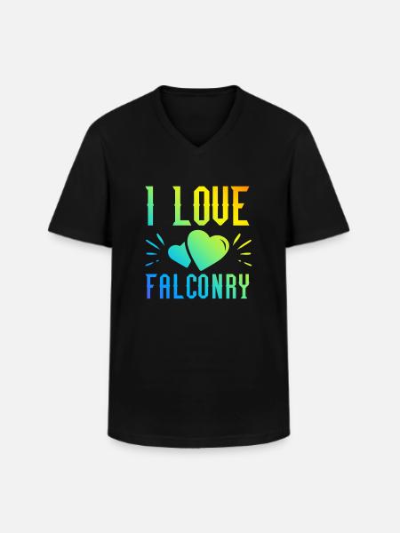 Ich liebe Falknerei - Männer-T-Shirt mit V-Ausschnitt - Schwarz