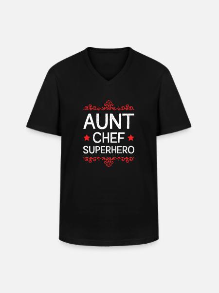Aunt Superhero - Men's V-Neck T-Shirt - black