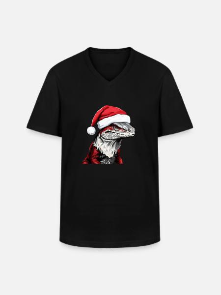 LizardChristmas Animal Head Lizard - Men's V-Neck T-Shirt - black