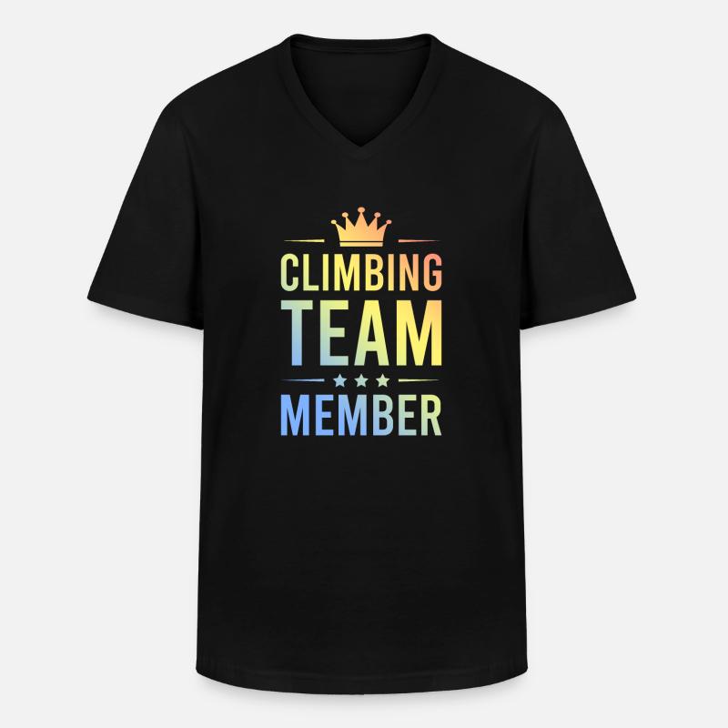 Climbing Team Bunt - Männer-T-Shirt mit V-Ausschnitt - Schwarz