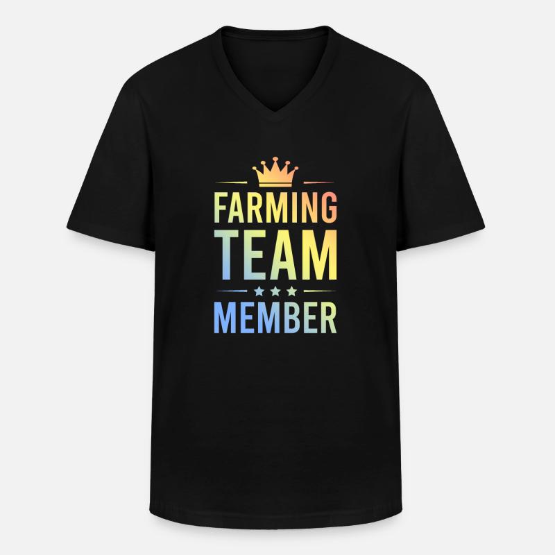 Farming Team Bunt - Männer-T-Shirt mit V-Ausschnitt - Schwarz
