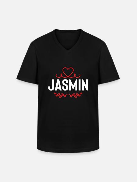 Jasmine - Men's V-Neck T-Shirt - black
