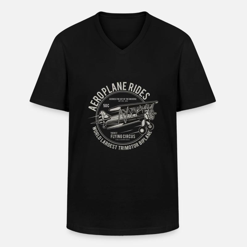 Manèges d'avion - T-shirt col V Homme - noir