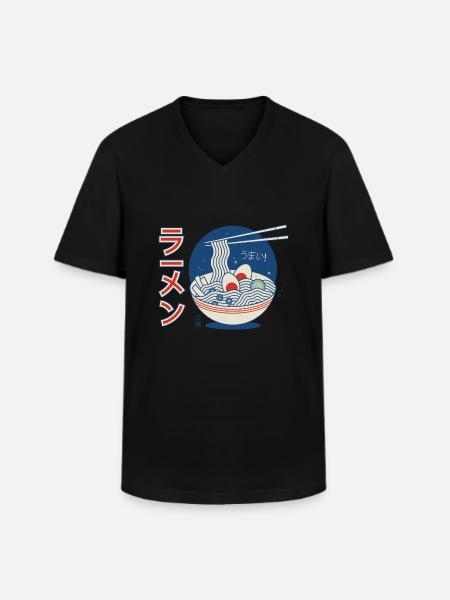 Cuisine japonaise - T-shirt col V Homme - noir