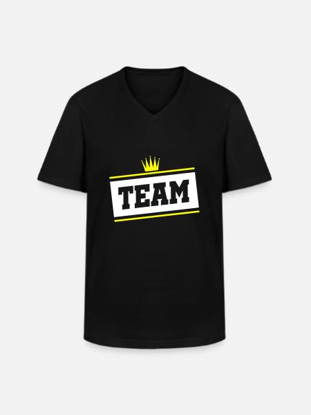 team krone - Men's V-Neck T-Shirt - black