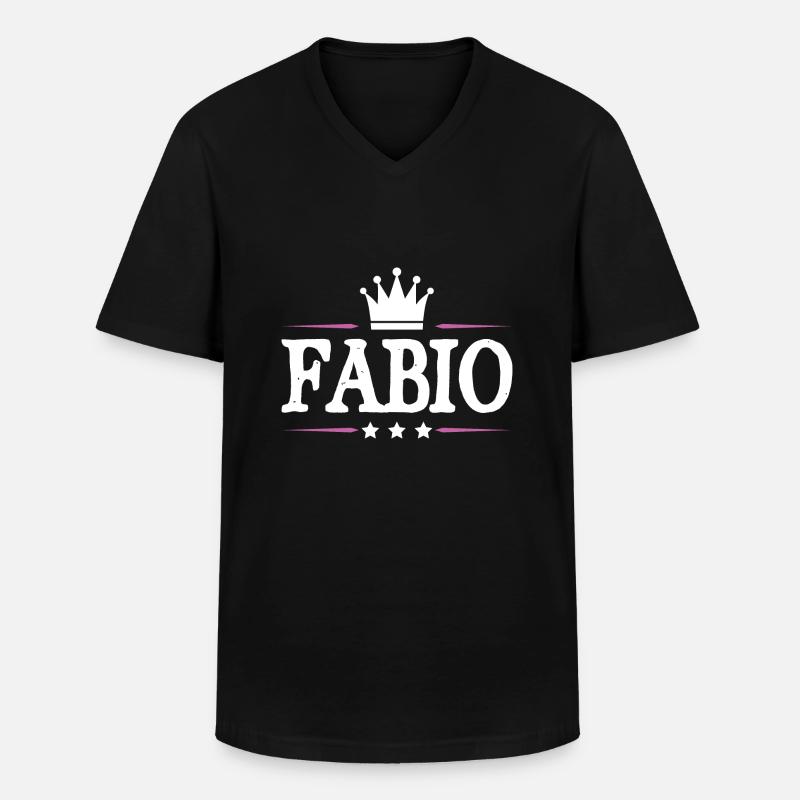 Fabio - Männer-T-Shirt mit V-Ausschnitt - Schwarz