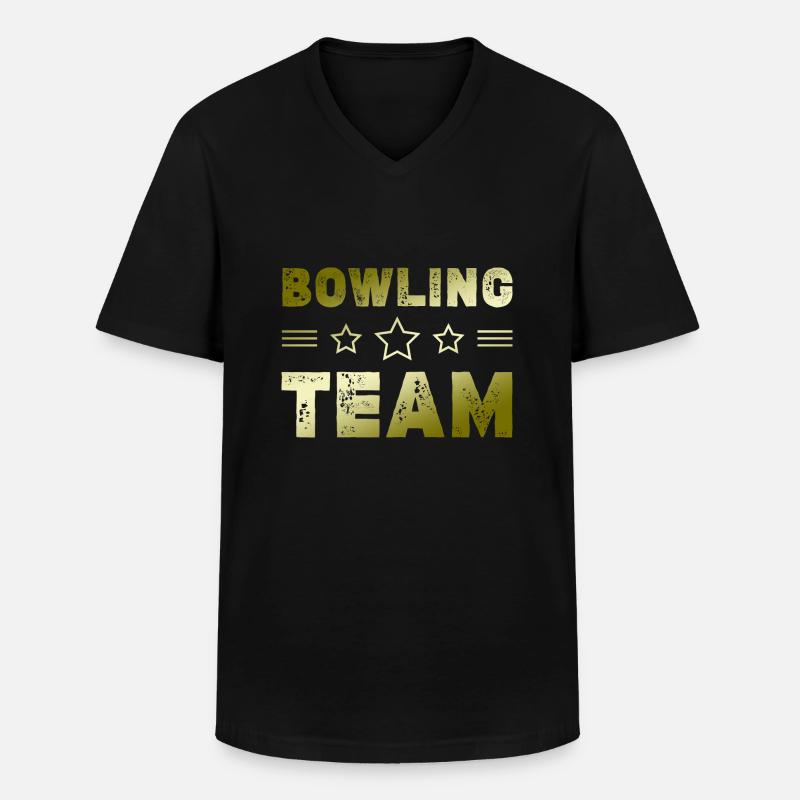 Bowling Team - Männer-T-Shirt mit V-Ausschnitt - Schwarz