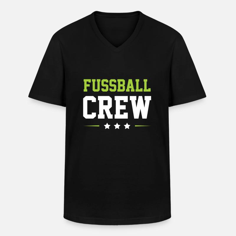 Fussball Crew - Männer-T-Shirt mit V-Ausschnitt - Schwarz