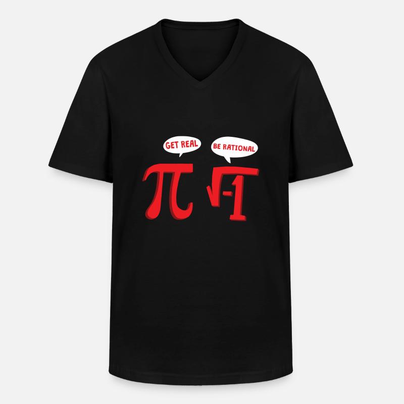 MATHS GETS REAL - Männer-T-Shirt mit V-Ausschnitt - Schwarz