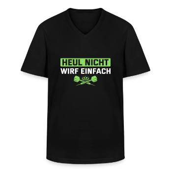 Dart Humor Wirf einfach Dartspieler - Männer-T-Shirt mit V-Ausschnitt - Schwarz - Vorne - AI Model Male 178 dark (178cm)