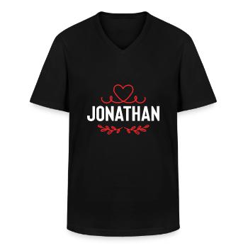 Jonathan - Männer-T-Shirt mit V-Ausschnitt - Schwarz - Vorne - AI Model Male 178 dark (178cm)