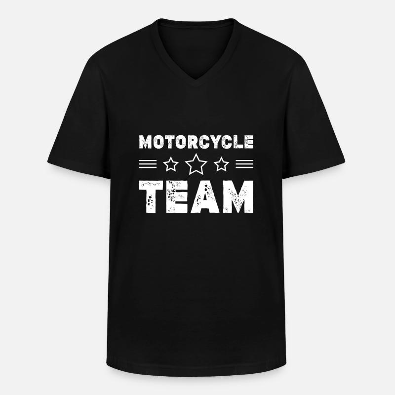 Motorcycle Team - Männer-T-Shirt mit V-Ausschnitt - Schwarz