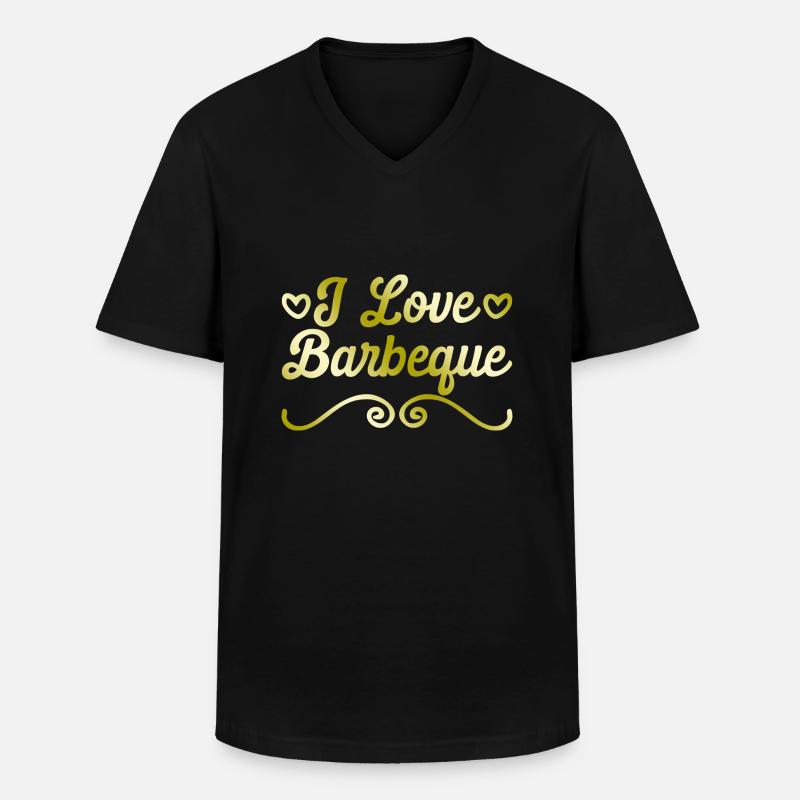 Ich liebe Barbeque - Männer-T-Shirt mit V-Ausschnitt - Schwarz