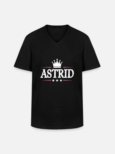 Astrid - Männer-T-Shirt mit V-Ausschnitt - Schwarz