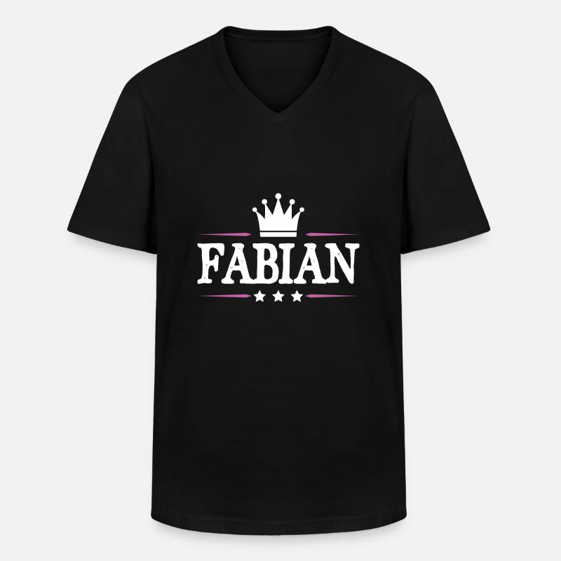 Fabian - Männer-T-Shirt mit V-Ausschnitt - Schwarz