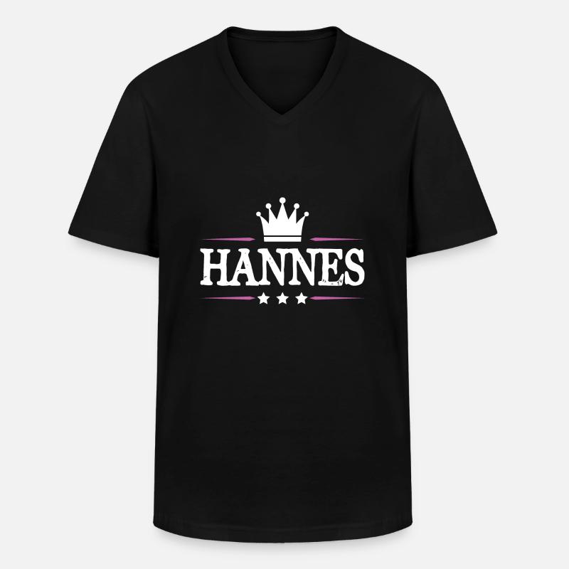Hannes - Männer-T-Shirt mit V-Ausschnitt - Schwarz