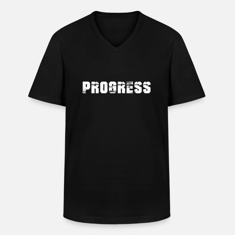 Progress - Männer-T-Shirt mit V-Ausschnitt - Schwarz