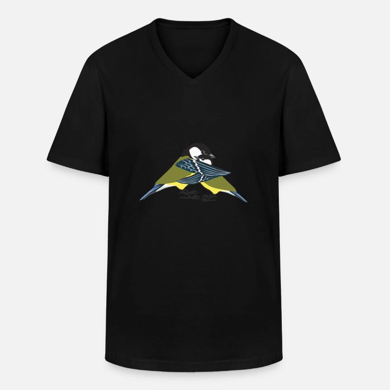 Blaumeise - Männer-T-Shirt mit V-Ausschnitt - Schwarz