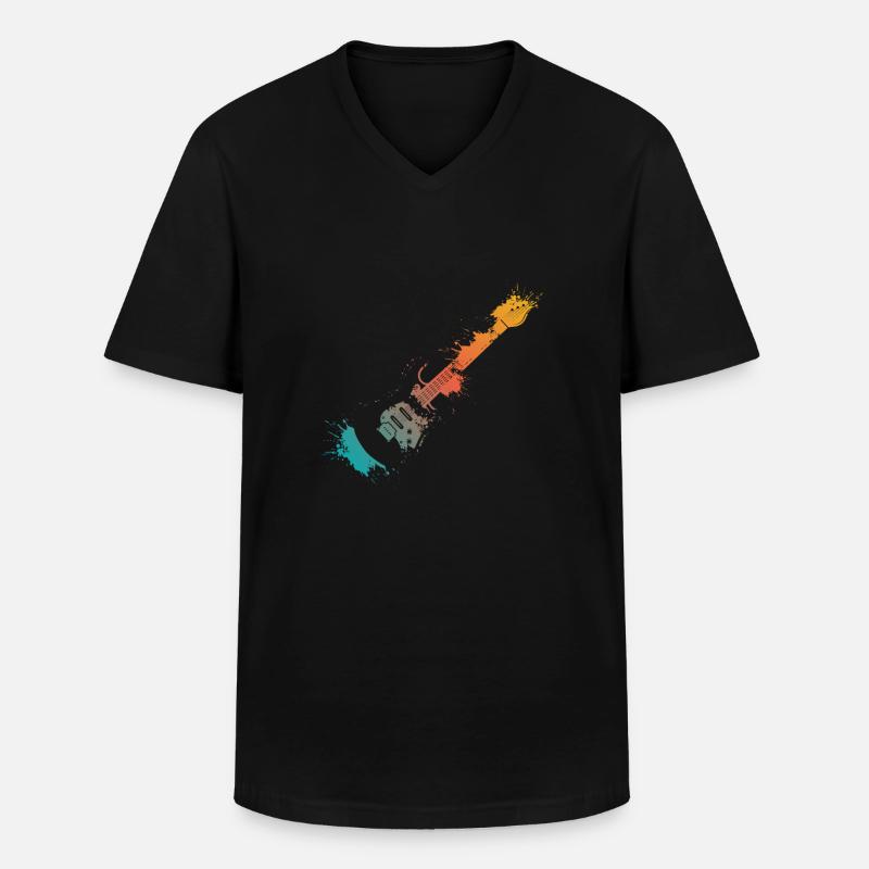 E-Gitarre Splash - Männer-T-Shirt mit V-Ausschnitt - Schwarz