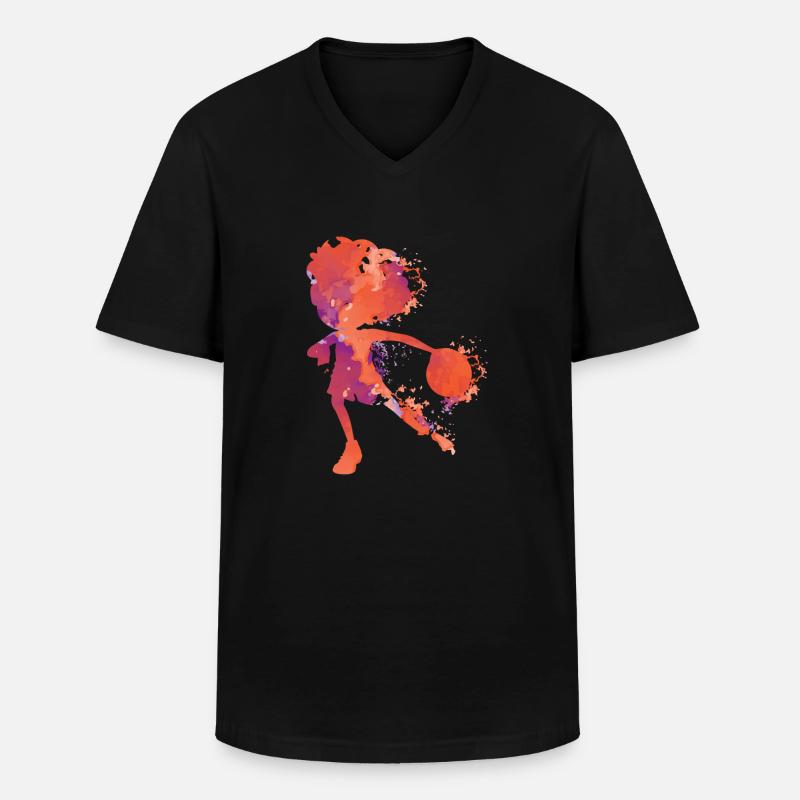 Handball Splash - Männer-T-Shirt mit V-Ausschnitt - Schwarz