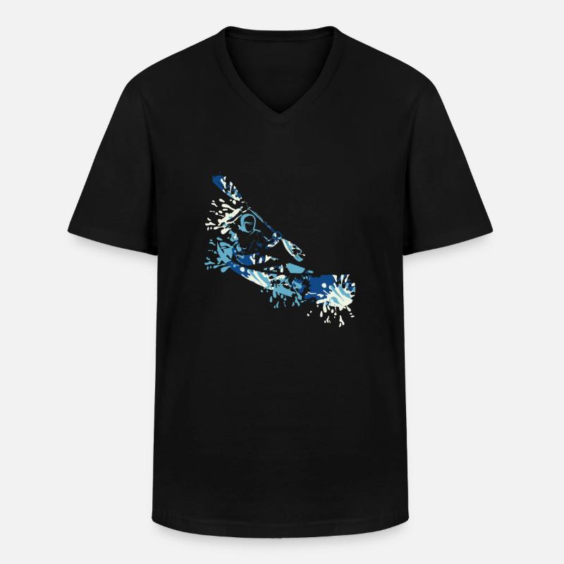 Kanu splash - Männer-T-Shirt mit V-Ausschnitt - Schwarz
