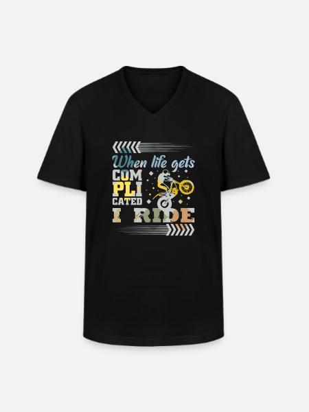 Trial bike saying - Men's V-Neck T-Shirt - black