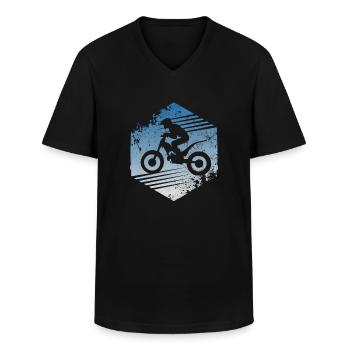 Vélo d'essai - T-shirt col V Homme - noir - Devant - AI Model Male 178 dark (178cm)