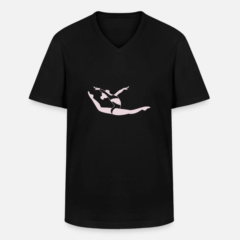 Turnen Mädchen - Männer-T-Shirt mit V-Ausschnitt - Schwarz