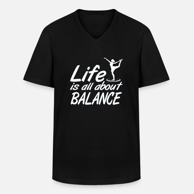 Eistanz Gleichgewicht - Männer-T-Shirt mit V-Ausschnitt - Schwarz