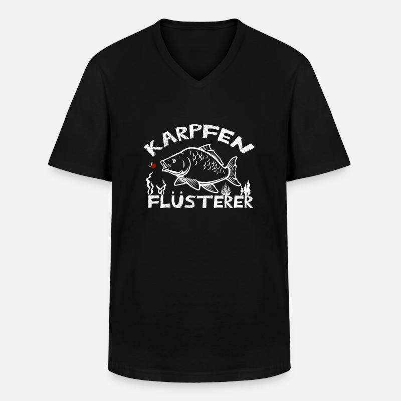Karpfen Flüsterer - Männer-T-Shirt mit V-Ausschnitt - Schwarz