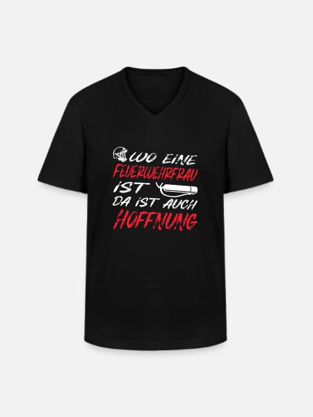 Feuerwehrfrau - Männer-T-Shirt mit V-Ausschnitt - Schwarz
