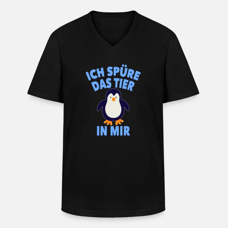 Pinguin lustig - Männer-T-Shirt mit V-Ausschnitt - Schwarz