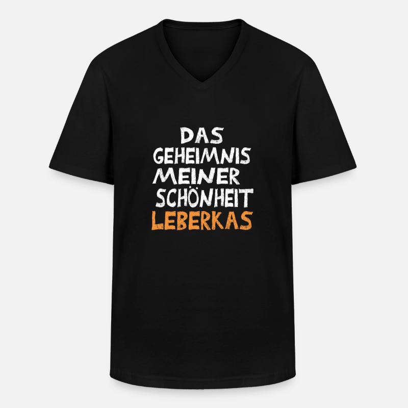 Leberkas - Männer-T-Shirt mit V-Ausschnitt - Schwarz