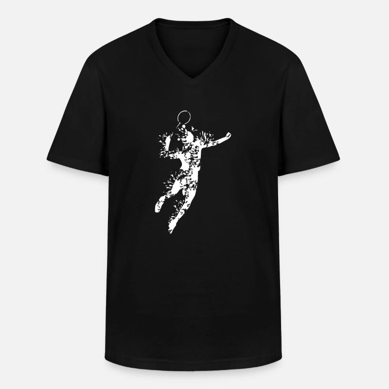 Badminton Design - Männer-T-Shirt mit V-Ausschnitt - Schwarz