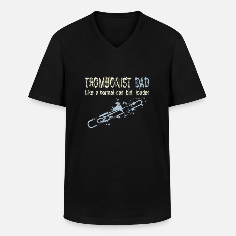 Posaune Dad - Männer-T-Shirt mit V-Ausschnitt - Schwarz