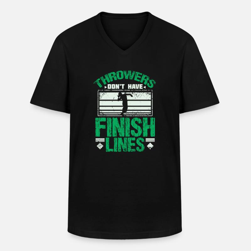 Kugelstoßen finish line - Männer-T-Shirt mit V-Ausschnitt - Schwarz