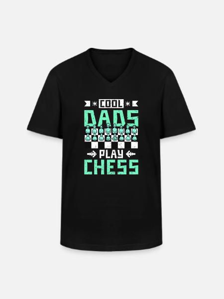 cool dads play chess - Men's V-Neck T-Shirt - black