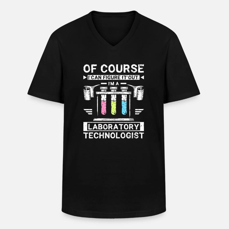 Funny laboratory technologist - Männer-T-Shirt mit V-Ausschnitt - Schwarz