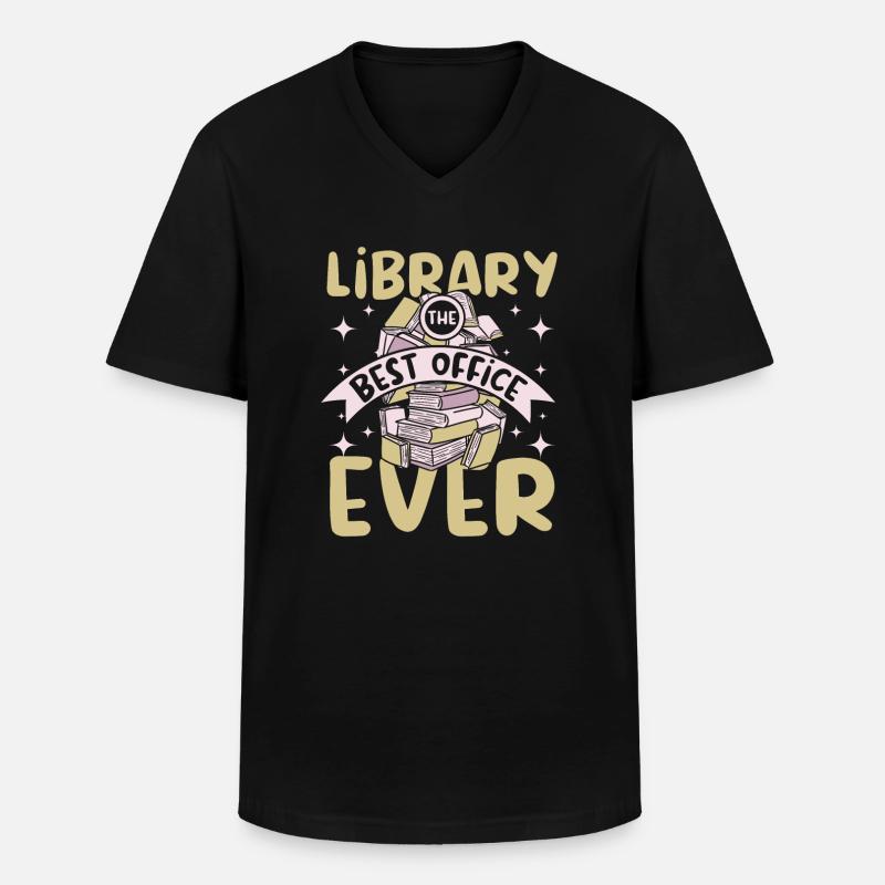 Library best offive ever - Männer-T-Shirt mit V-Ausschnitt - Schwarz